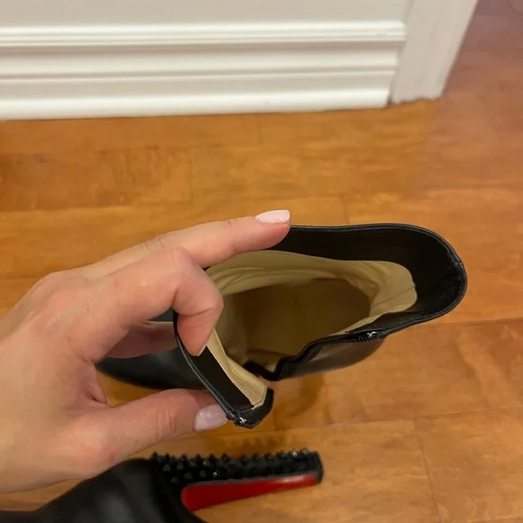 Black Studded High Heel Boots - Picture 6 of 6